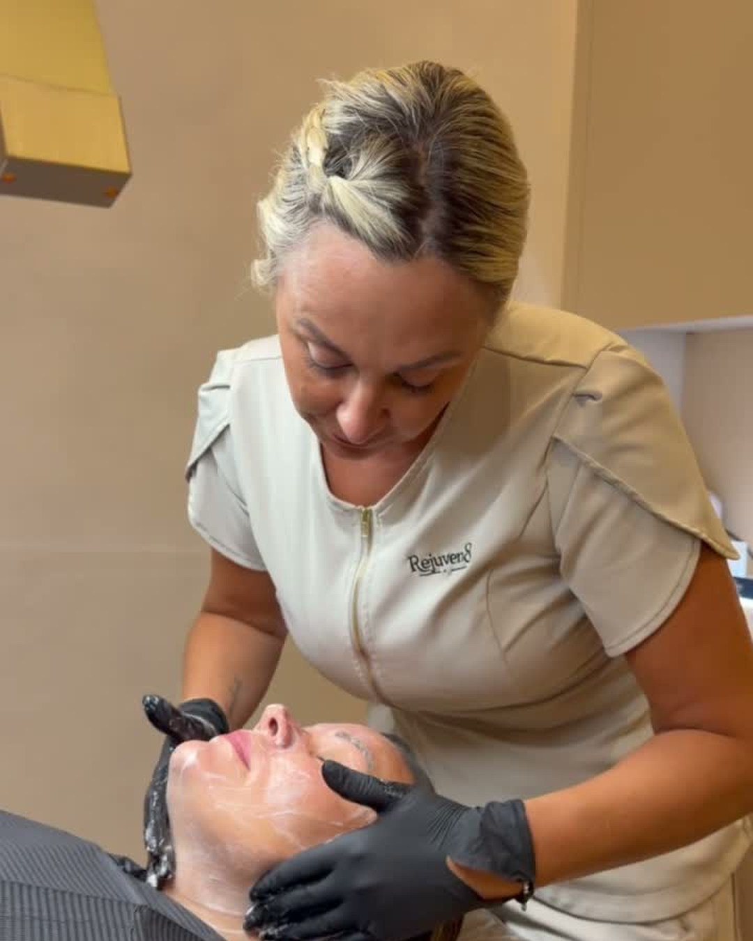 A facial in progress